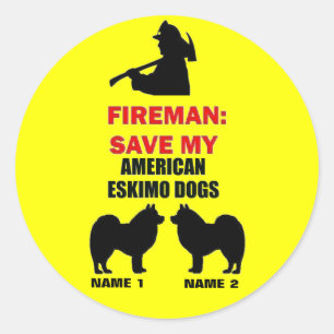 Custom Save Mijn Amerikaanse Eskimo Honden Ronde Sticker