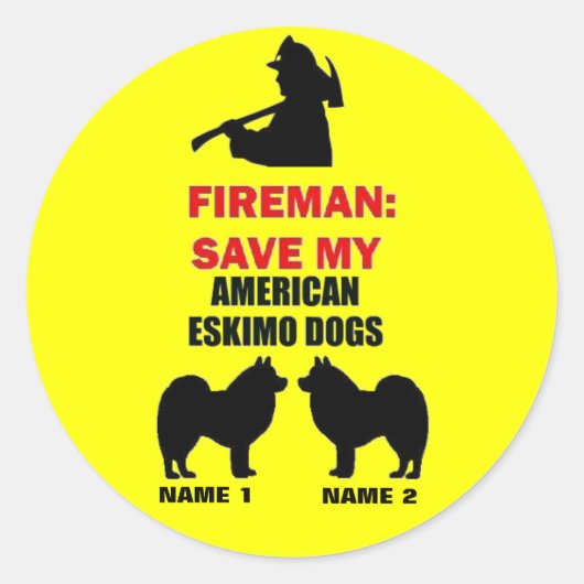 Custom Save Mijn Amerikaanse Eskimo Honden Ronde Sticker (Voorkant)