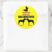 Custom Save My Bullmastiffs Ronde Sticker (Tas)