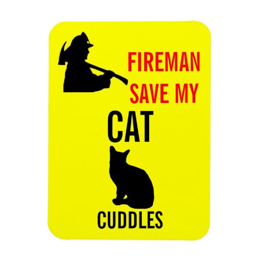 Custom Save My Cat Fire Safety Magneet (Verticaal)