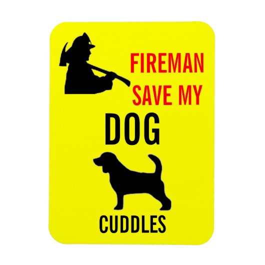 Custom Save My Dog Fire Safety Magneet (Verticaal)