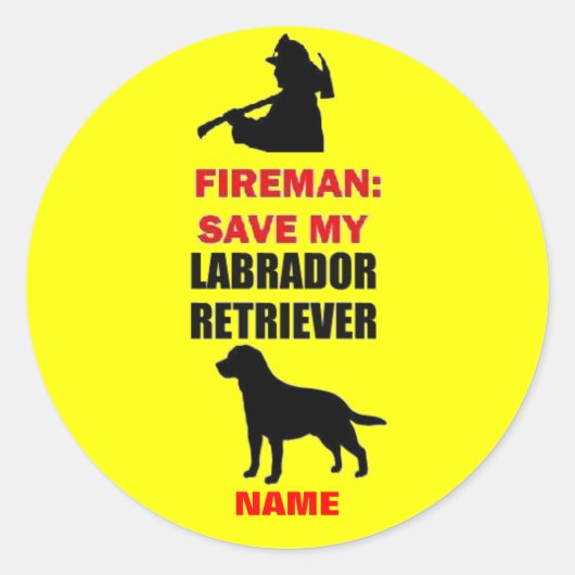Custom Save My Labrador Retriever Ronde Sticker (Voorkant)