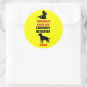 Custom Save My Labrador Retriever Ronde Sticker (Tas)
