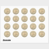 Custom Save the Date Gold Glam Seal Ronde Sticker (Vel)