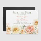 Custom Save The Date Magnet - Waterverf Flowers (Voorkant / Achterkant)