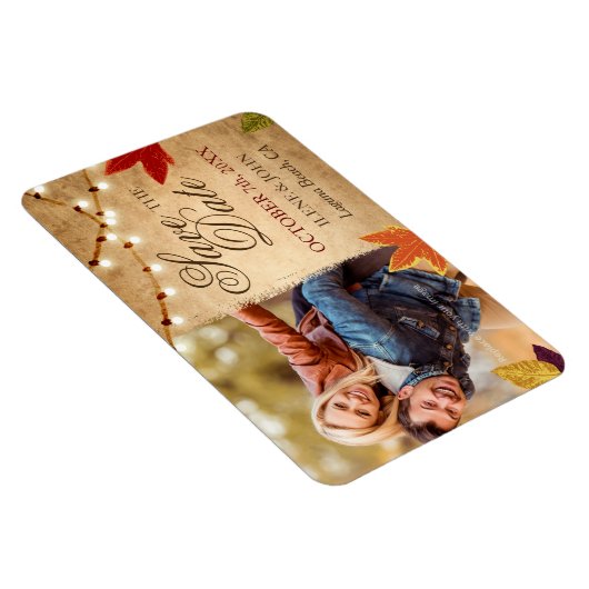 Custom Save the Date Magneten Herfst Bruiloft (Rechterzijde)
