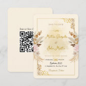Custom Save the Date Wedding Invitation with QR (Voorkant / Achterkant)
