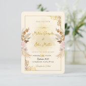 Custom Save the Date Wedding Invitation with QR (Staand voorkant)