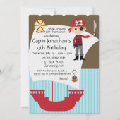 Custom Savvy Pirate Birthday Party Kaart (Voorkant)