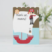 Custom Savvy Pirate Hartelijk dank Bedankkaart (Staand voorkant)
