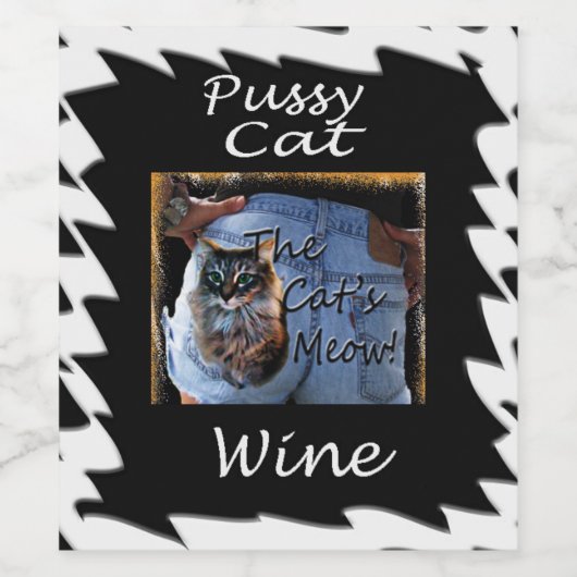 Custom schattig kat wijn fles label wijn etiket (Enkel label)