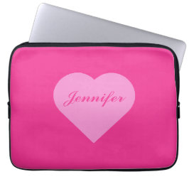 Custom schattig roze minimalistische kalligrafie s laptop sleeve