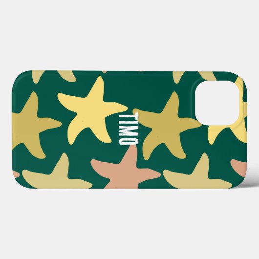 Custom schattig zeester groen patroon Case-Mate iPhone case (Achterkant (horizontaal))