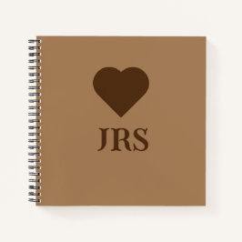 Custom Schattige Classic Elegant Initialen Bruin Notitieboek