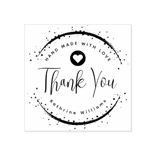 CUSTOM | SCHATTIGE HART ELEGANT DANK U RUBBER STEM RUBBERSTEMPEL (Afrduk)