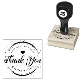 CUSTOM | SCHATTIGE HART ELEGANT DANK U RUBBER STEM RUBBERSTEMPEL (Gestempeld)