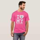 Custom Schattige Roze Ik hou van mijn vriendin fot T-shirt (Voorkant volledig)