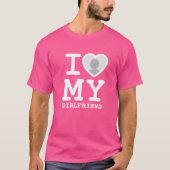 Custom Schattige Roze Ik hou van mijn vriendin fot T-shirt (Voorkant)