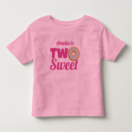 Custom Schattige twee lieve Donut 2e verjaardag me Kinder Shirts