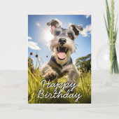 Custom Schnauzer Happy Birthday Kaart (Voorkant)