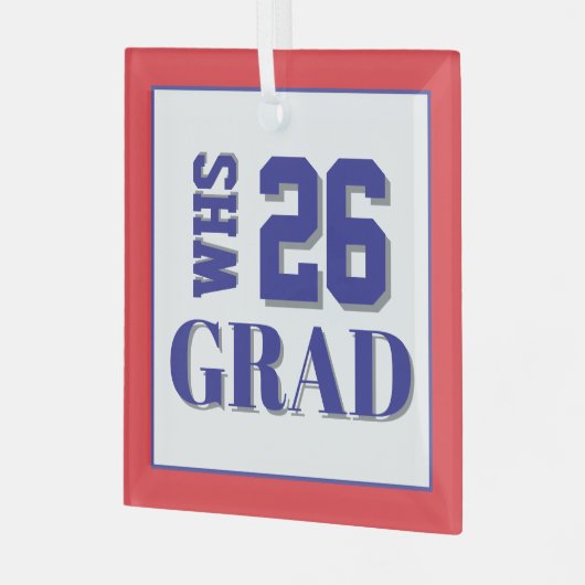 Custom School Afstudeerder '26 Glas Ornament (Voorkant links)