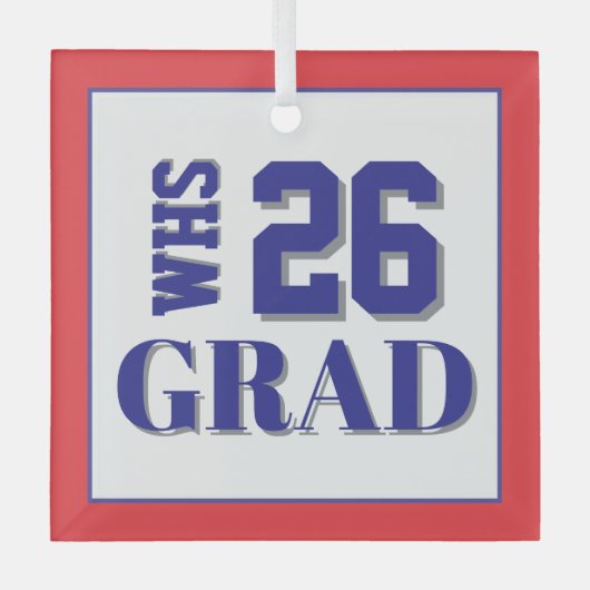 Custom School Afstudeerder '26 Glas Ornament (Voorkant)