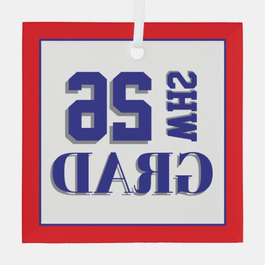 Custom School Afstudeerder '26 Glas Ornament (Achterkant)