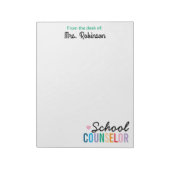 Custom School Counselor Kantoor Personeelswaarderi Notitieblok (Linkerzijde)