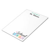 Custom School Counselor Kantoor Personeelswaarderi Notitieblok (Schuin)