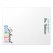 Custom School Counselor Kantoor Personeelswaarderi Notitieblok (Voorkant)