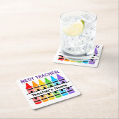 Custom School Graphic, Personaliseer Leraar Gift Kartonnen Onderzetters (Insitu)