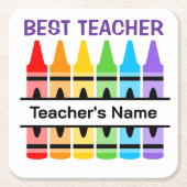 Custom School Graphic, Personaliseer Leraar Gift Kartonnen Onderzetters (Voorkant)