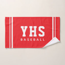 Custom School Initials Baseball Team Sports Handdoek