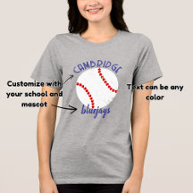 Custom school mascotte grunge honkbal hart naad