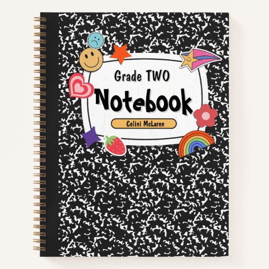 Custom School Notitieboek - Zwart Wit Crafty Desig (Voorkant)