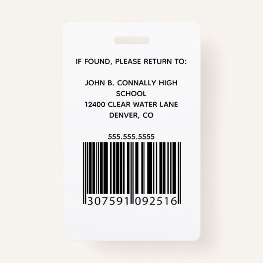 Custom School Teacher Schattige Rainbow Naam Bar C Badge (Achterkant)