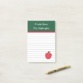Custom School Teacher's Apple Post Het Notities Gi Post-it® Notes (Op bureau)