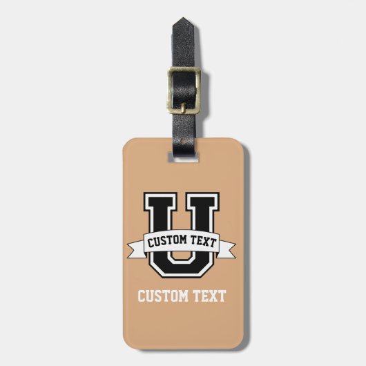 Custom School Varsity Sport Label Bagagelabel (Voorkant verticaal)