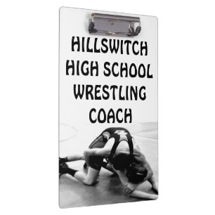 Custom School Wrestling Coach Klembord
