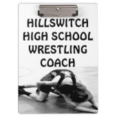 Custom School Wrestling Coach Klembord (Voorkant)