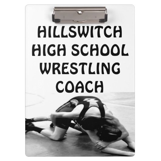 Custom School Wrestling Coach Klembord (Voorkant)