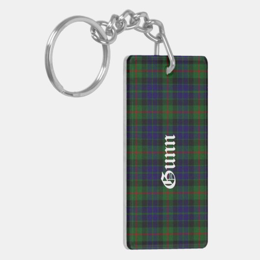 Custom Schotse Gunn Tartan Plaid Sleutelhanger (Voorkant Links)