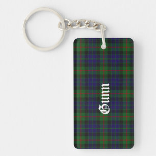 Custom Schotse Gunn Tartan Plaid Sleutelhanger
