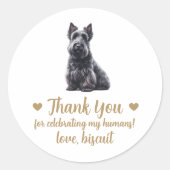 Custom Schotse Terrier Dog Wedding Favor Stickers (Voorkant)