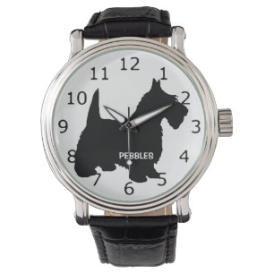 CUSTOM Schotse Terriër Hond Silhouet Horloge