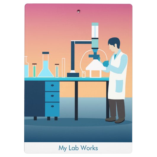 Custom Science Lab Student Klembord (Achterkant)