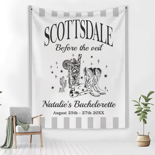 Custom Scottsdale Bache Party voor de sluier Wandkleed