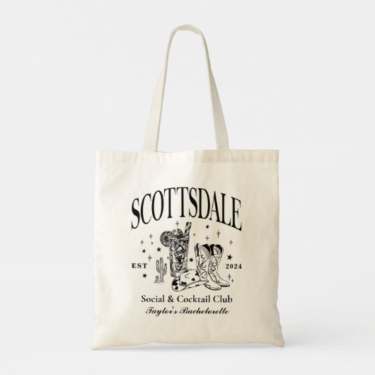 Custom Scottsdale Bachelorette Party bruidsmeisje Tote Bag (Achterkant)