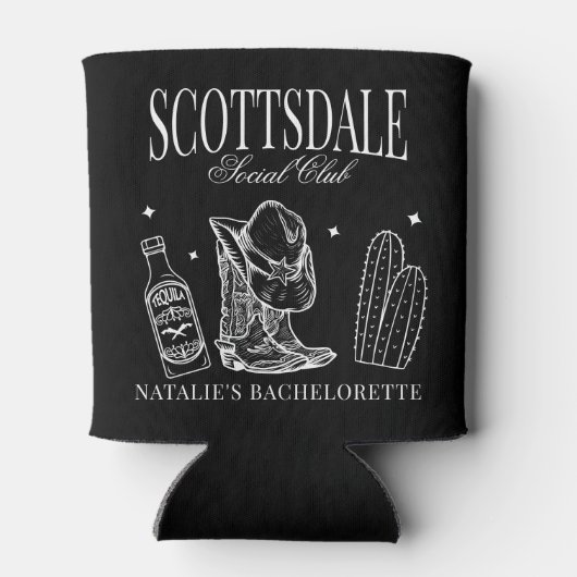 Custom Scottsdale Bachelorette Party Social Club Blikjeskoeler (Achterkant)