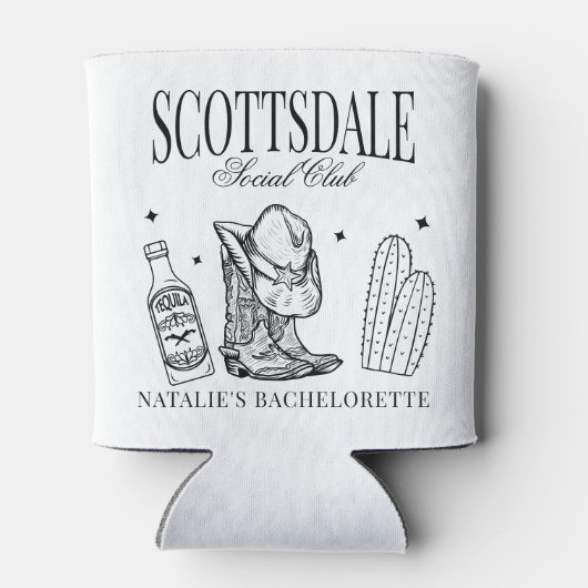 Custom Scottsdale Bachelorette Party Social Club Blikjeskoeler (Achterkant)